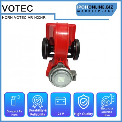 VOTEC VR-H224R Nautilus Red 24V Compact Twin Tone Air Horn Stebel Style For Vehicle Cars Motorcycle Trucks Busses